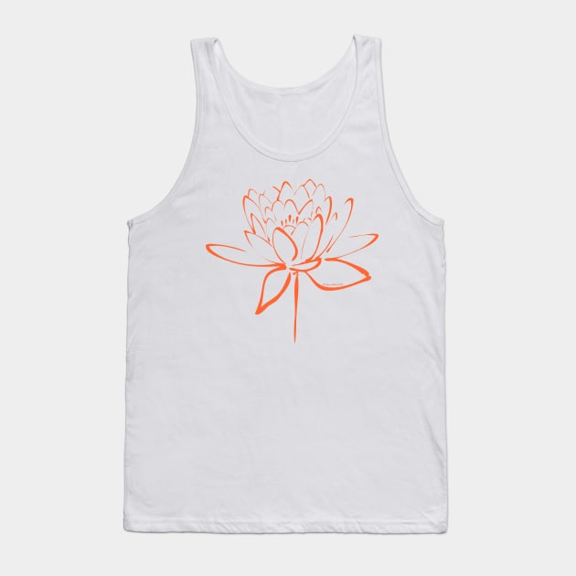 Orange Lotus Calligraphy Tank Top by MakanaheleCreations